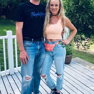 Ae light wash mom jeans